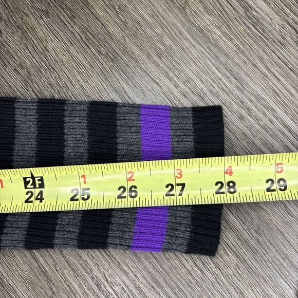 LRL Ralph Lauren‎ Sweater Womens Medium Purple Striped Ribbed Button Shoulder - Picture 9 of 9